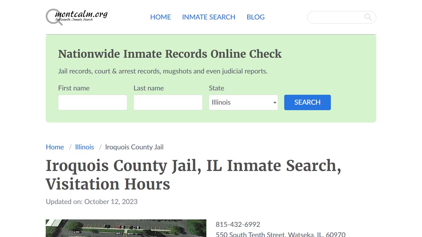 Iroquois County Jail, IL Inmate Search, Visitation Hours